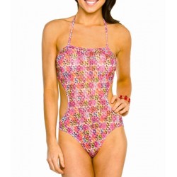 Monaco цельный с вырезами купальник пропускающий загар  Kiniki